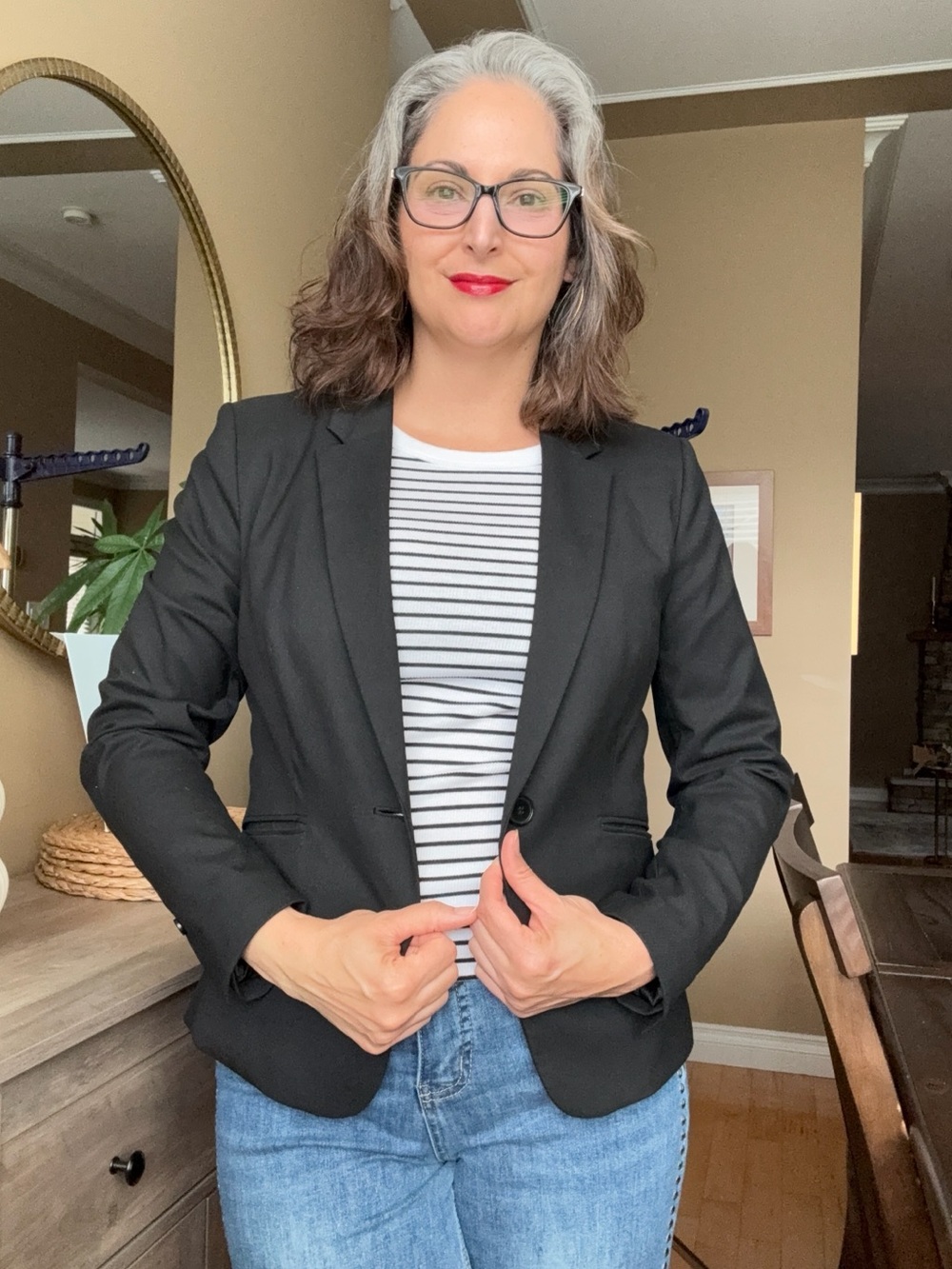 H&M Black Tailored Single Button Blazer Size M / EU 42